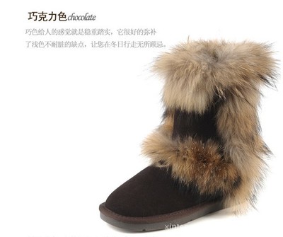 欧美风品质之选 狐狸毛牛皮中筒雪地靴反季热卖全解析